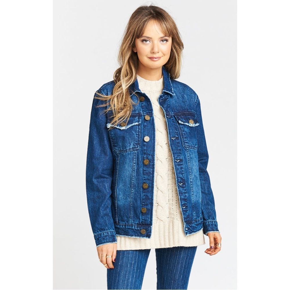 Show Me Your Mumu Drine Blue Denim Mediterranean Jacket Size Large Coastal